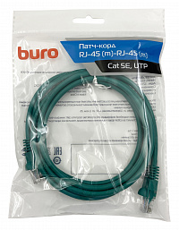 Патч-корд Buro UTP 4 пары cat5E CCA molded 2м зеленый RJ-45 (m)-RJ-45 (m)